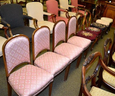 Lot 1245 - Six Victorian matched dining chairs together with four upholstered dining chairs (10)