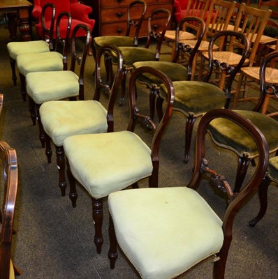 Lot 1258 - A set of six Victorian mahogany balloon back dining chairs