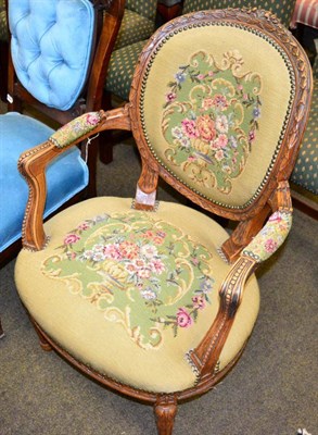 Lot 1262 - A Louis XV style beechwood fauteuil