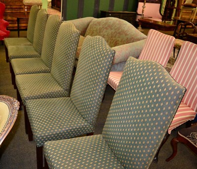 Lot 1263 - A set of six reproduction upholstered dining chairs