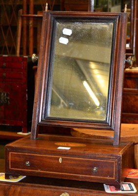 Lot 1279 - A 19th century inlaid mahogany toilet mirror