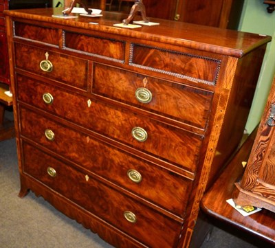 Lot 1292 - A Victorian mahogany veneered five height chest of drawers