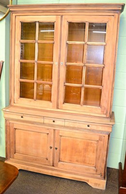 Lot 1308 - A 20th century pine glazed kitchen cabinet