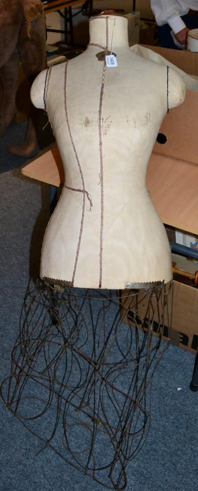 Lot 1408 - Early 20th century French mannequin, labelled the French Bust Company, Modeeci S Shape, 4 Lower...