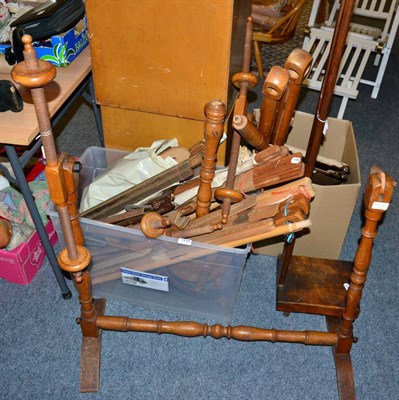 Lot 1418 - Assorted early 20th century and later wooden tapestry and embroiders working frames (qty)