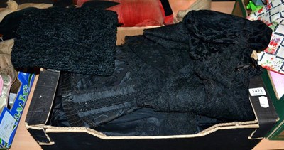 Lot 1421 - Late 19th Costume, including a black silk cape with black woven braid trim, another with net mounts