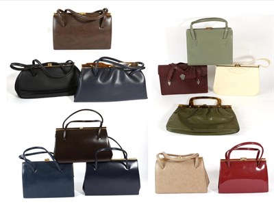 Lot 1423 - Twelve assorted handbags including Bagcraft, Chamelle, English Lady etc (two boxes)