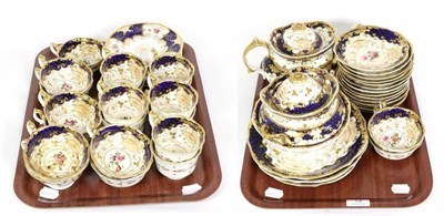 Lot 13 - A 19th century Staffordshire gilt and floral tea service, pattern no.143