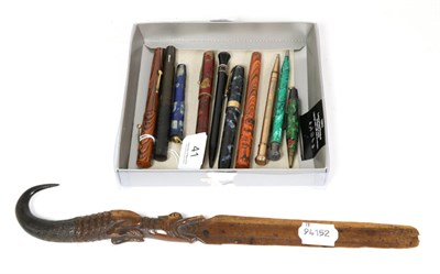 Lot 41 - A group of fountain pens and pencils, including Conway Stewart; Waterman's Eversharp etc and a...