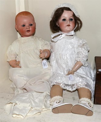 Lot 121 - Heubach Koppelsdorf 250.6 bisque socket head doll, with brown wig, with sleeping blue eyes,...