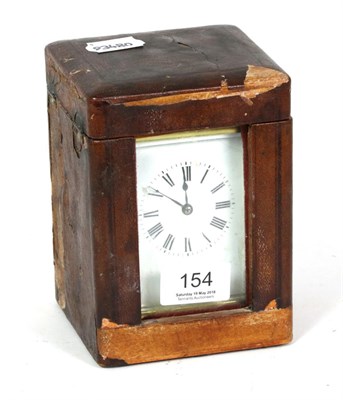 Lot 154 - A French brass carriage clock, with carrying case