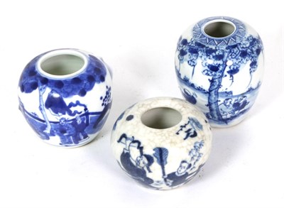 Lot 161 - Three Oriental blue and white vases