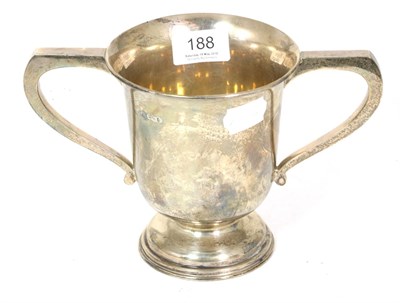 Lot 188 - A silver twin handled trophy cup, Charles William Fletcher, Sheffield 1922, with presentation...