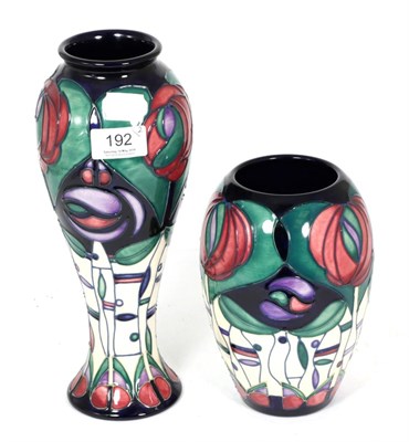 Lot 192 - A modern Moorcroft pottery Tribute To Charles Rennie Mackintosh pattern vase, designed by...