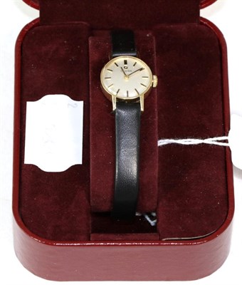 Lot 244 - A lady's 9 carat gold wristwatch, signed Omega, with an Omega box