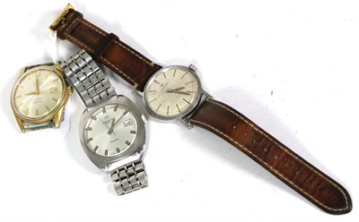 Lot 262 - Three gents wristwatches, signed Tissot, Seastar, two with mechanical manual wind movements and the