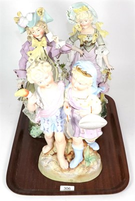 Lot 306 - Three 19th century bisque figures