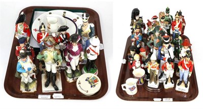 Lot 319 - A collection of ceramic and resin military figures, together with a collection of...