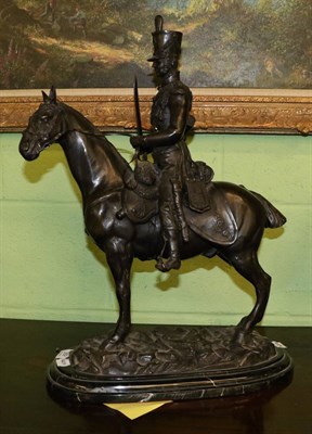 Lot 369 - A bronze figure of a cavalry officer, after J R Skeaping