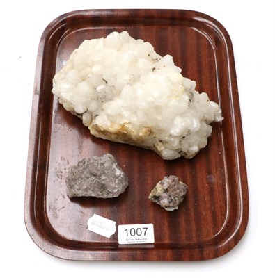 Lot 1007 - Minerals: Two Fluorite Specimens and a Quartz Specimen (19cm), Weardale, Co. Durham