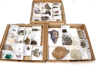 Lot 1011 - Minerals: Three Trays of Mineral Specimens including; two trays from world locations comprising...