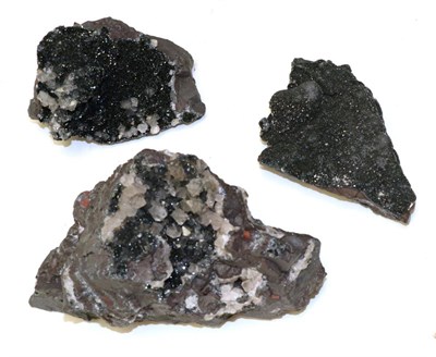 Lot 1014 - Minerals: Three Specularite Specimens with Quartz from the Florence Mine, Egremont, Cumbria