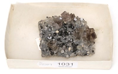 Lot 1031 - Minerals: Fluorite with Spalerite from Beaumont Mine, Allenheads, Northumberland, 9cm