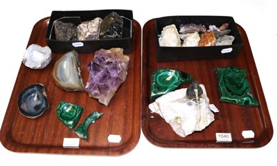 Lot 1040 - Minerals: An Amethyst Specimen, a Smokey Quartz Specimen, a Quartz Geode and Other Mineral...