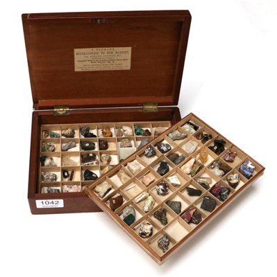 Lot 1042 - Minerals: A Victorian Mahogany Cased Collection of Minerals by Prof. James Tennant, Mineralogist to