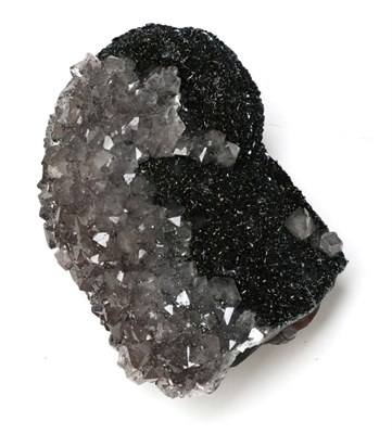 Lot 1051 - Minerals: A Quartz and Specularite on Kidney Haematite, Florence Mine, Egremont, Cumbria