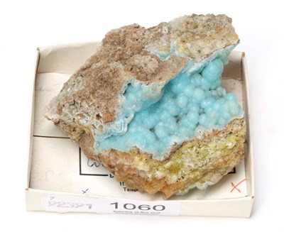 Lot 1060 - Minerals: A Hemimorphite Specimen from Roughten Gill, Caldbeck Fells, Cumbria