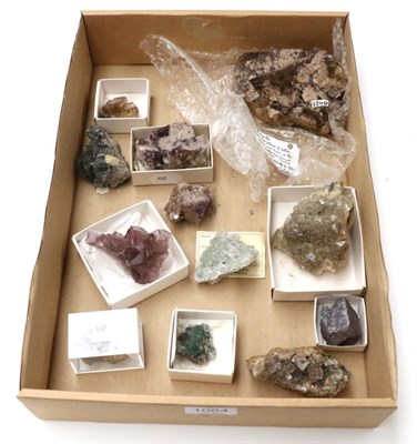 Lot 1064 - Minerals: A Collection of 12 Fluorite Specimens from Northern England