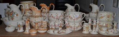 Lot 1105 - Collection of Crown Devon pottery, including jug and basin sets, dressing table sets etc (qty)