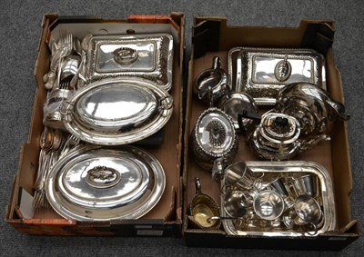 Lot 1106 - A quantity of assorted plated wares including tureen and covers, tea services, flatwares etc...