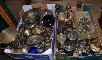 Lot 1117 - A quantity of assorted silver plated items (two boxes)