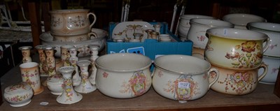 Lot 1122 - Collection of Crown Devon pottery, including jug and basin sets, dressing table sets etc (qty)