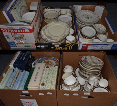 Lot 1133 - Five boxes of Christmas plates, unused Staffordshire trios