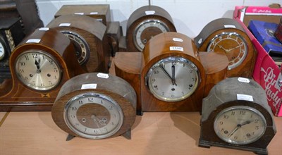 Lot 1140 - Eight Art Deco mantel clocks