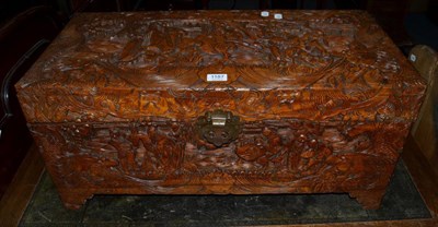 Lot 1187 - A carved camphor chest