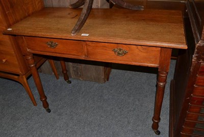 Lot 1200 - A 19th century oak two drawer hall table