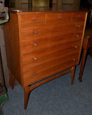 Lot 1202 - A Danish style five height chest of drawers