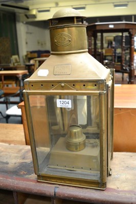 Lot 1204 - A brass ship's lamp