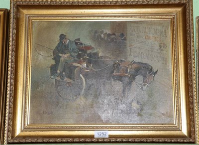 Lot 1252 - R D Beattie, Coachman at rest outside the Royal Alhambra, oil on canvas