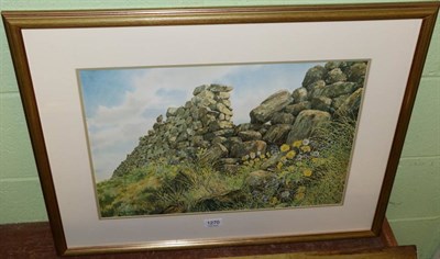 Lot 1270 - John Beldersen (British, 20th/21st century) Life by the Old Wall, Nidderdale, signed 34cm by 58cm