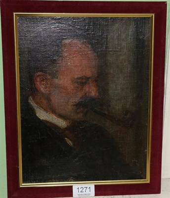 Lot 1271 - British School (early 20th century) Portrait of a gentleman, head and shoulders, in profile,...