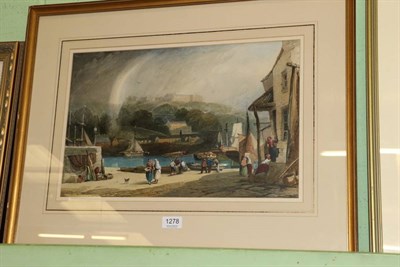 Lot 1278 - John F. Salmon, Whitby Harbour, watercolour and bodycolour, signed and dated 1862 lower left,...