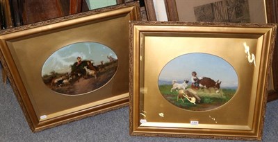 Lot 1308 - A matched pair of possibly over painted prints, attributed to Antonio Milone