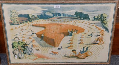 Lot 1311 - After John Nash 'Harvesting', Baynards Press litho school prints Ltd, 49cm by 75cm