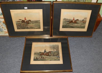 Lot 1312 - After H Aiken, prints by J Harris, fox hunting scenes (3)