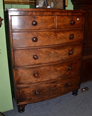 Lot 1320 - A Victorian mahogany bow front five height chest of drawers